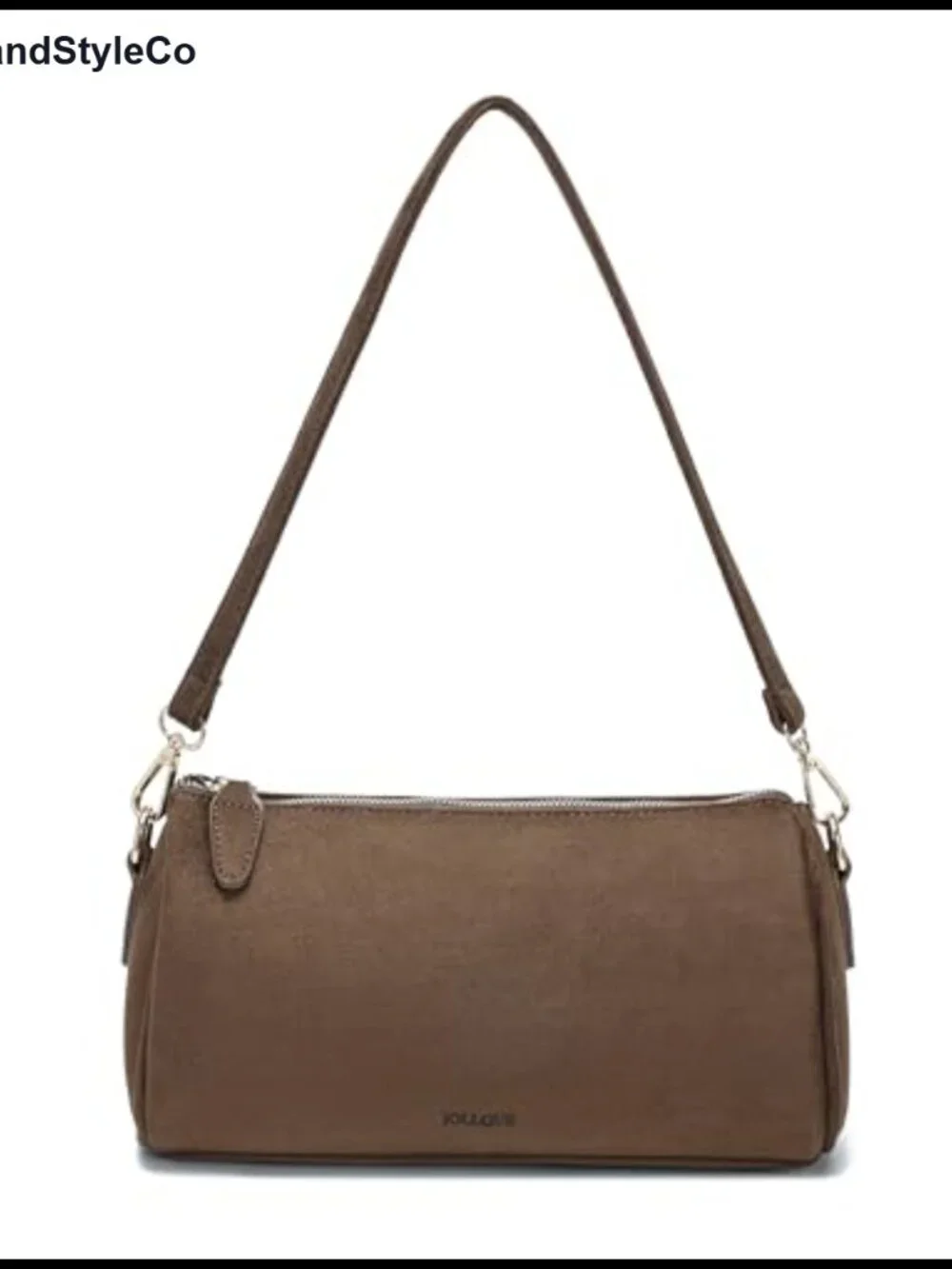 JOLLQUE Suede Crossbody Bag for Women, Luxury Small Barrel Clutch Handbag Purse